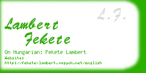 lambert fekete business card